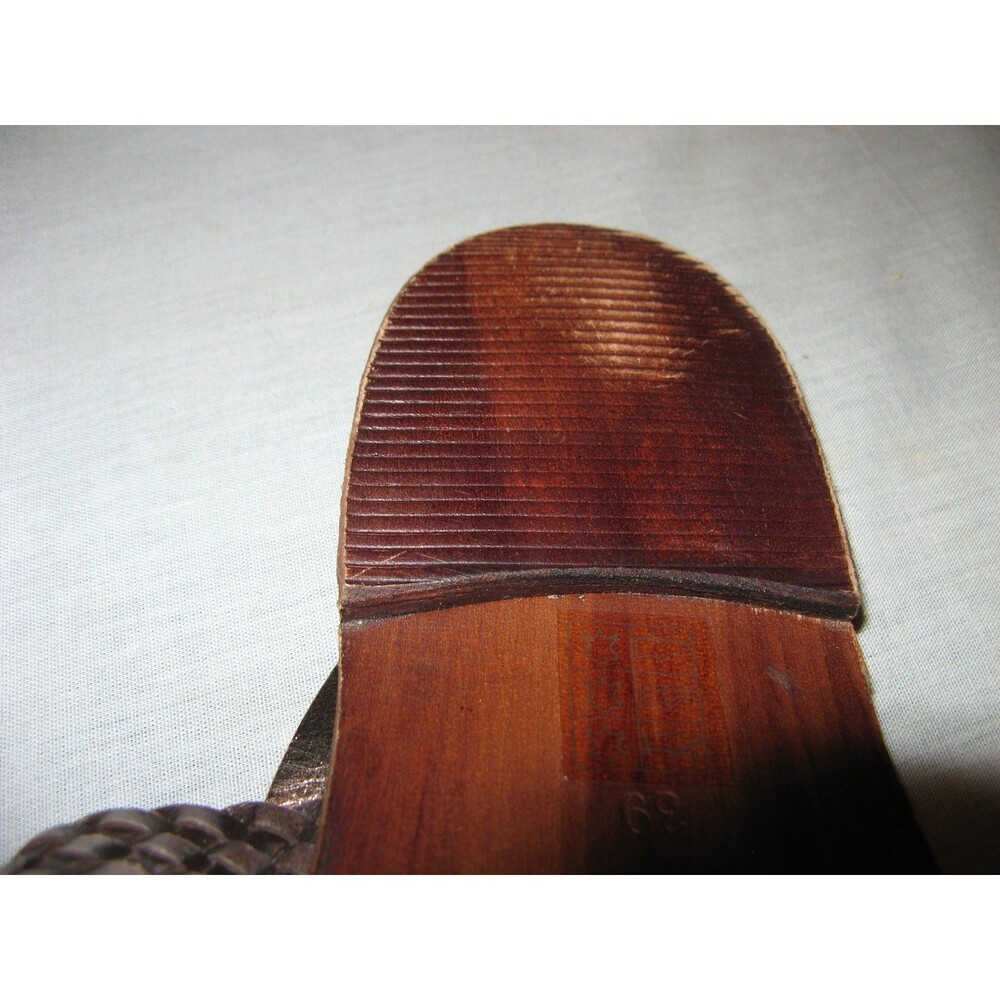 Freebird by Steven 39 US 8 Sandals Braided Leather Strappy Brown & Silver Womens - Picture 6 of 7